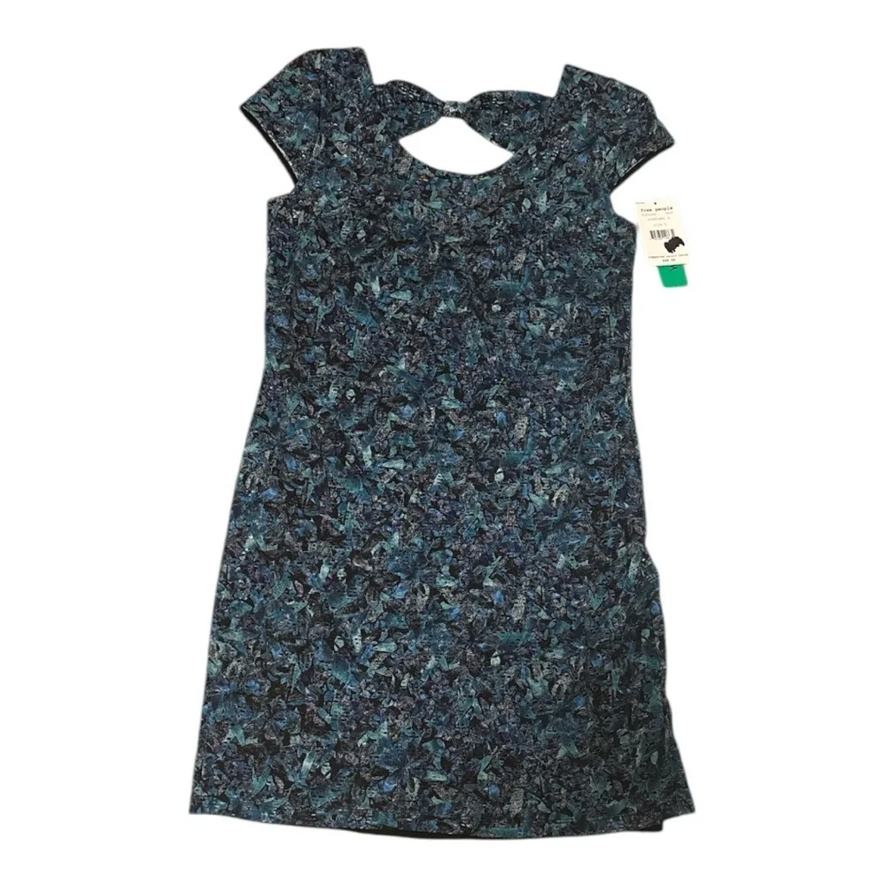 Free People Teal Blue Backless Dress NWT SIZE Large - Picture 2 of 5